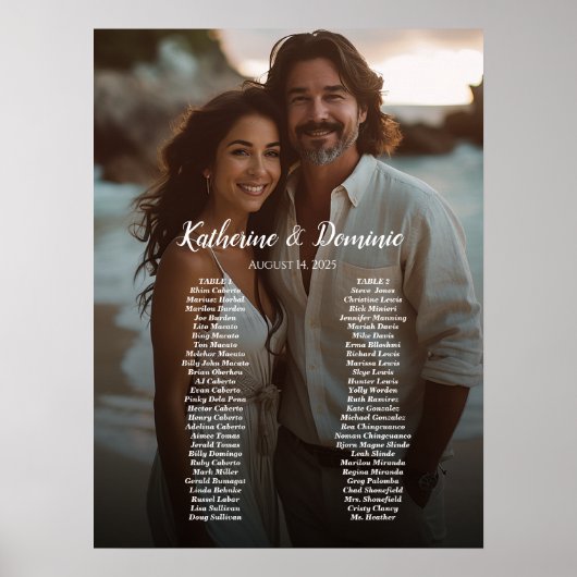 2 tables élégant tableau de sièges mariage photo (Devant)