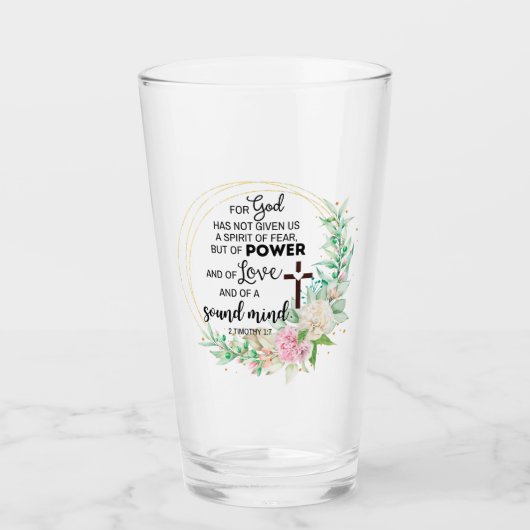 2 Timoteüs 1:7 God heeft geen geest van angst gege Glas (Voorkant)