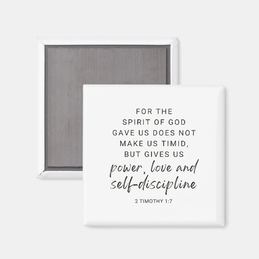 2 Timoteüs 1:7 Kracht, Liefde en Zelfdiscipline Magneet (Voorkant / Achterkant)