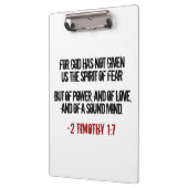 2 Timotheüs 1:7 geschenken Klembord (Links)
