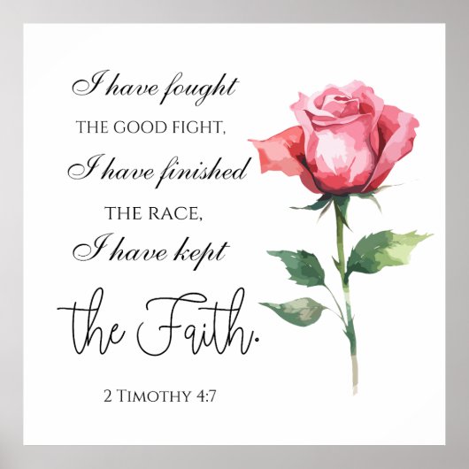 2 Timotheüs 4:7 Ik heb de goede strijd gestreden Poster (Voorkant)
