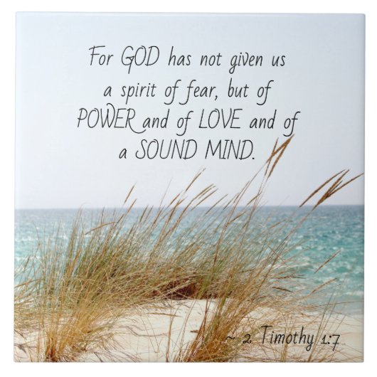 2 Timothy 1:7 God heeft geen geest van angst gegev Tegeltje (Voorkant)