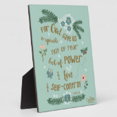 2 Timothy 1:7 Kunstkunst met geschrift Fotoplaat (Zijkant)