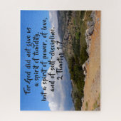 2 Timothy 1:7 Landschap Aangepaste Bijbel Verse Legpuzzel (Verticaal)