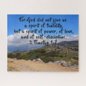 2 Timothy 1:7 Landschap Aangepaste Bijbel Verse Legpuzzel (Horizontaal)