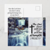 2 Timothy 4:17 De Heer gaf me sterkste Bijbel Briefkaart (Voorkant / Achterkant)