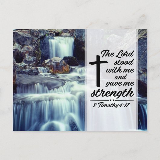 2 Timothy 4:17 De Heer gaf me sterkste Bijbel Briefkaart (Voorkant)