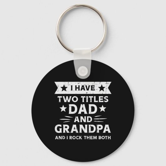 2 titels vader opa grappige vaders grootouder dag sleutelhanger (Voorkant)