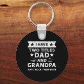 2 titels vader opa grappige vaders grootouder dag sleutelhanger (Voorkant)
