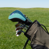 2-Tone Blue Three-layers Golfer Initiaal W Golfheadcover (Insitu)