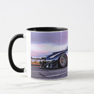 2 Tone Fantasy sportwagen op zwarte koffie mok