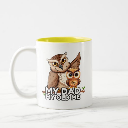 2-Tone Mug 11oz : Mon papa Mon Vieux Moi (jaune) (Gauche)