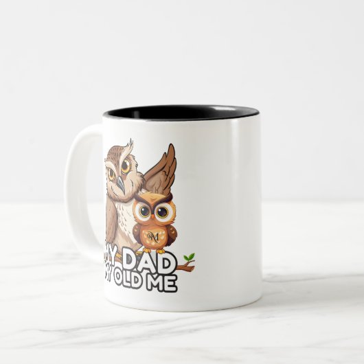 2-Tone Mug 11oz : Mon père Mon vieux moi (noir) (Devant gauche)