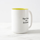 2-Tone Mug 15oz : Mon père Mon vieux moi (jaune) (Devant droit)