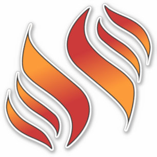 2 Tonggen van vuur of vlam (naar rechts gericht) Sticker