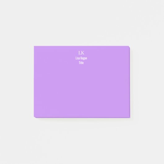 2-tonig gepersonaliseerd monogram op maat post-it® notes (Voorkant)