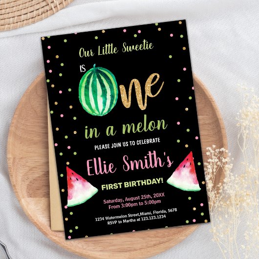 2 Tranches Green Watermelon Invitations d'annivers