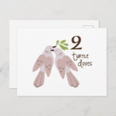 2 Turtle Dove Briefkaart (Voorkant / Achterkant)