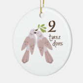 2 Turtle Dove Keramisch Ornament (Links)