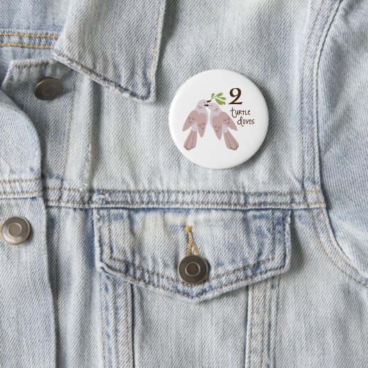2 Turtle Dove Ronde Button 5,7 Cm (In situ)