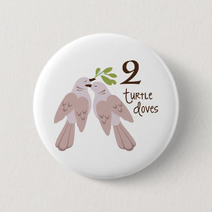 2 Turtle Dove Ronde Button 5,7 Cm