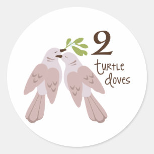 2 Turtle Dove Ronde Sticker