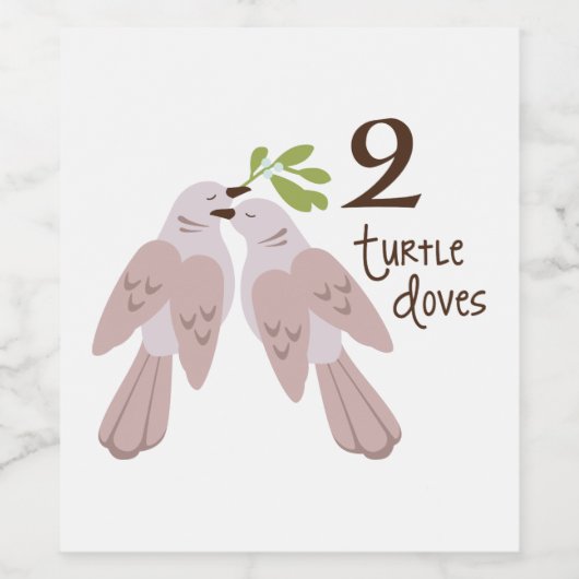 2 Turtle Dove Wijn Etiket (Enkel label)