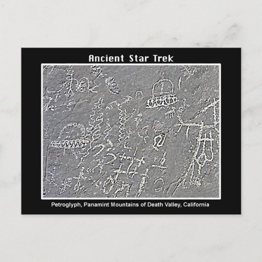 2. UFO Petroglyph in Death Valley Briefkaart (Voorkant)