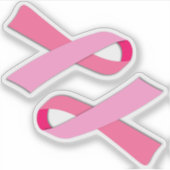 2-up borstkanker bewustzijn roze lint sticker (Voorkant)