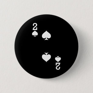 2 van schoppen spelen Kaart Halloween kostuum Dark Ronde Button 5,7 Cm