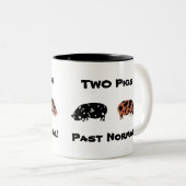 2 Varkens waren normaal! - KuneKune Pet Pigs Tweekleurige Koffiemok (Voorkant rechts)