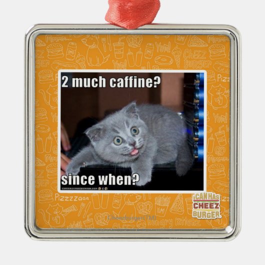 2 veel cafeïne? metalen ornament (Voorkant)