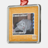 2 veel cafeïne? metalen ornament (Links)