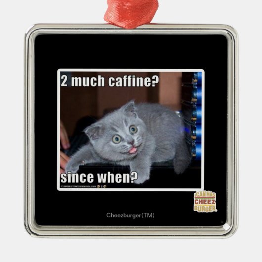 2 veel cafeïne? metalen ornament (Voorkant)