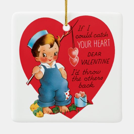 2 verschillende Schattigee Valentijnsdag harten Keramisch Ornament (Achterkant)