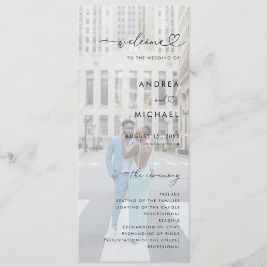 2 Vervagende foto's Romantisch Hart Script Chic Br Programma (Voorkant)