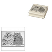 2 Vetkatten #1 Rubberstempel (Gestempeld)