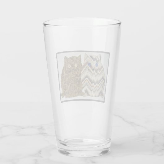 2 Vette Katten #1 Glas (Achterkant)