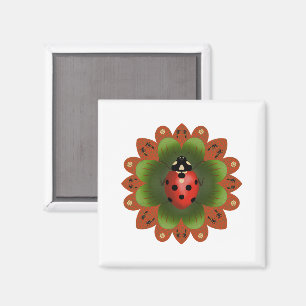 2"Vierkante Ladybug Magneet