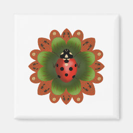 2"Vierkante Ladybug Magneet