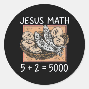 2 Vissen 5 Broden Jezus Voedt De 5000 Christenen Ronde Sticker