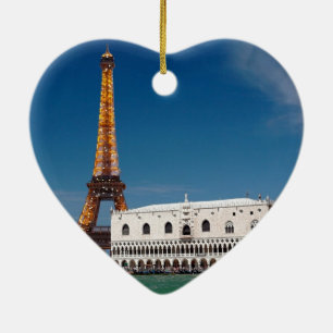 2 voor 1 Venetië en Parijs - Gemengde wereld Keramisch Ornament