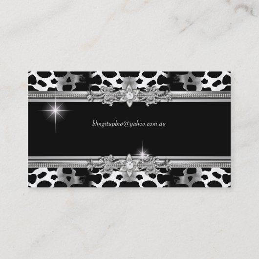 2 voor Lisa Bling Black Elegant Visitekaartje (Achterkant)