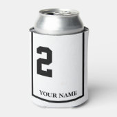 2 Wit met Zwart Paard Zadeldeken Custom Blikjeskoeler (Blikje Voorkant)