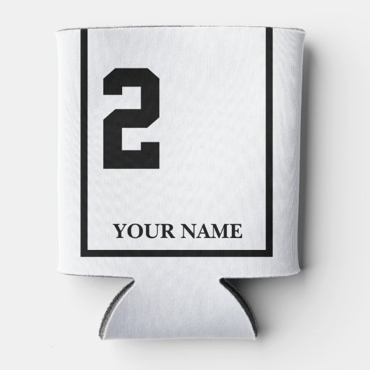 2 Wit met Zwart Paard Zadeldeken Custom Blikjeskoeler (Voorkant)