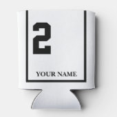 2 Wit met Zwart Paard Zadeldeken Custom Blikjeskoeler (Achterkant)