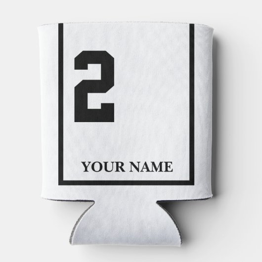 2 Wit met Zwart Paard Zadeldeken Custom Blikjeskoeler (Achterkant)