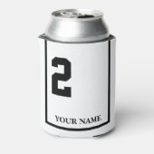 2 Wit met Zwart Paard Zadeldeken Custom Blikjeskoeler (Blikje Achterkant)