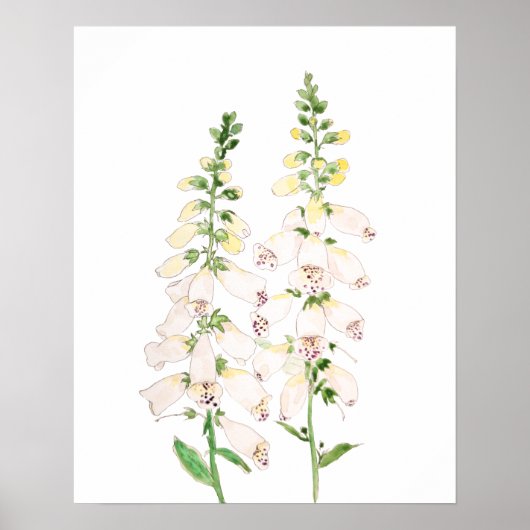 2 witte voxhandschoenen bloemen bloesems bloesem i poster (Voorkant)
