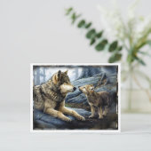 2 Wolven Briefkaart (Staand voorkant)